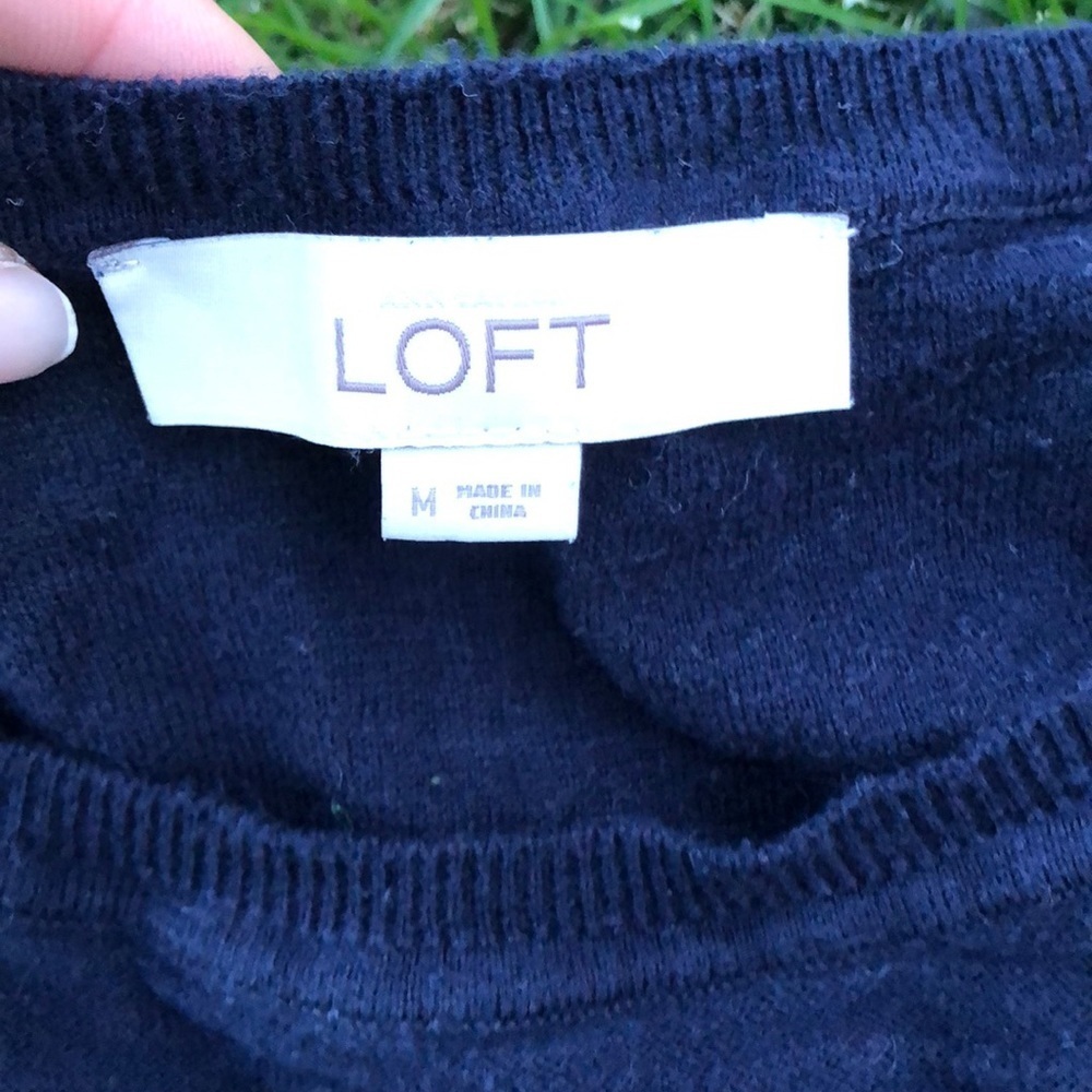 Loft navy shirt sleeve top - Picture 2 of 5